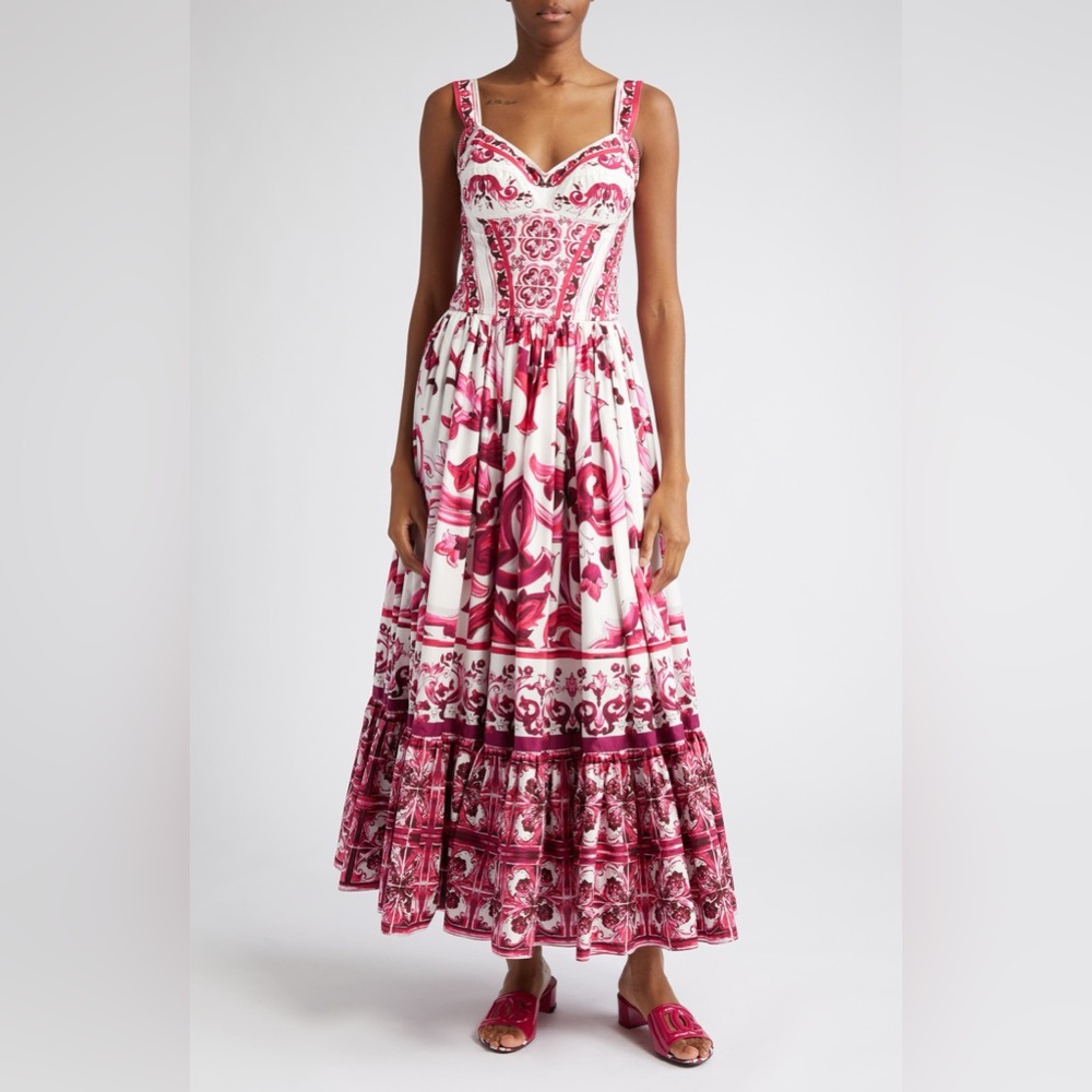 Majo Printed Bustier Dress